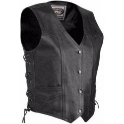 River Road black leather vest