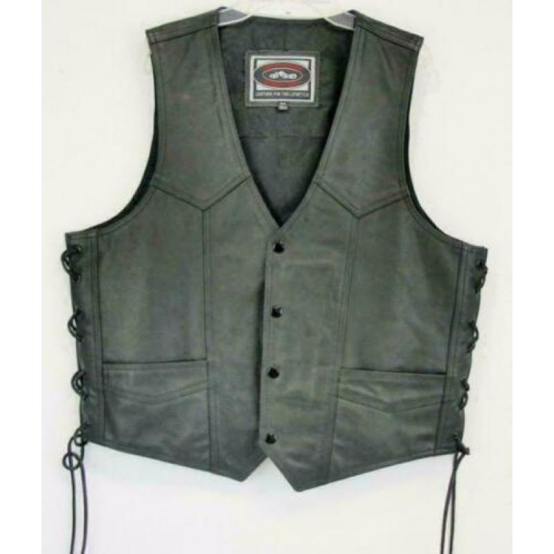 River Road black leather vest