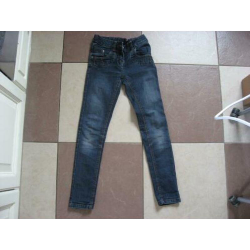 mooie NIEUWE stoere meisjes spijkerbroek skinny, mt 140