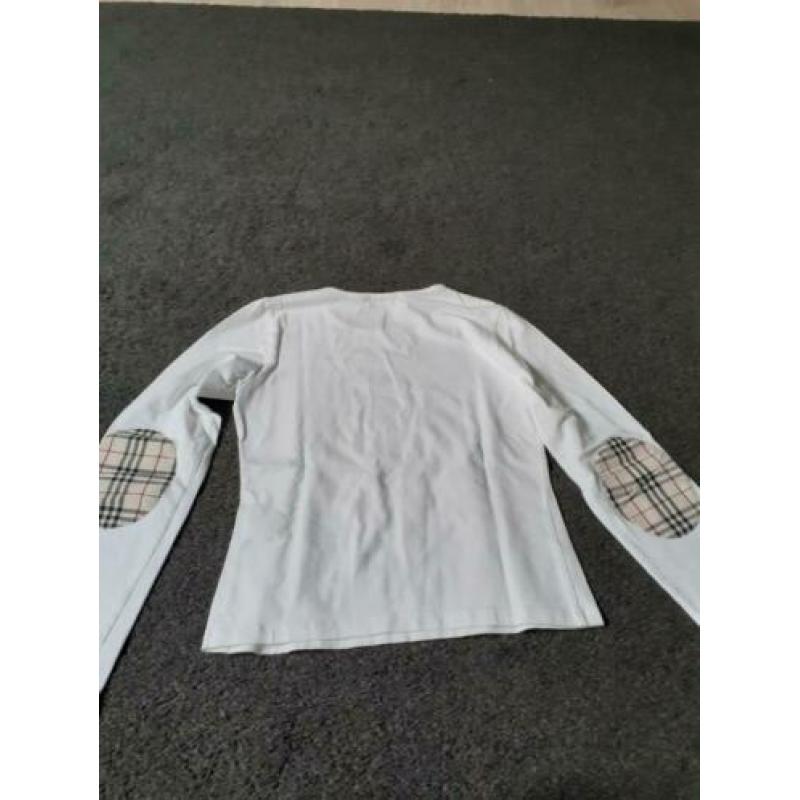 Wit burberry t-shirt voor meisje, maat 164