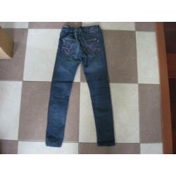 mooie NIEUWE stoere meisjes spijkerbroek skinny, mt 140