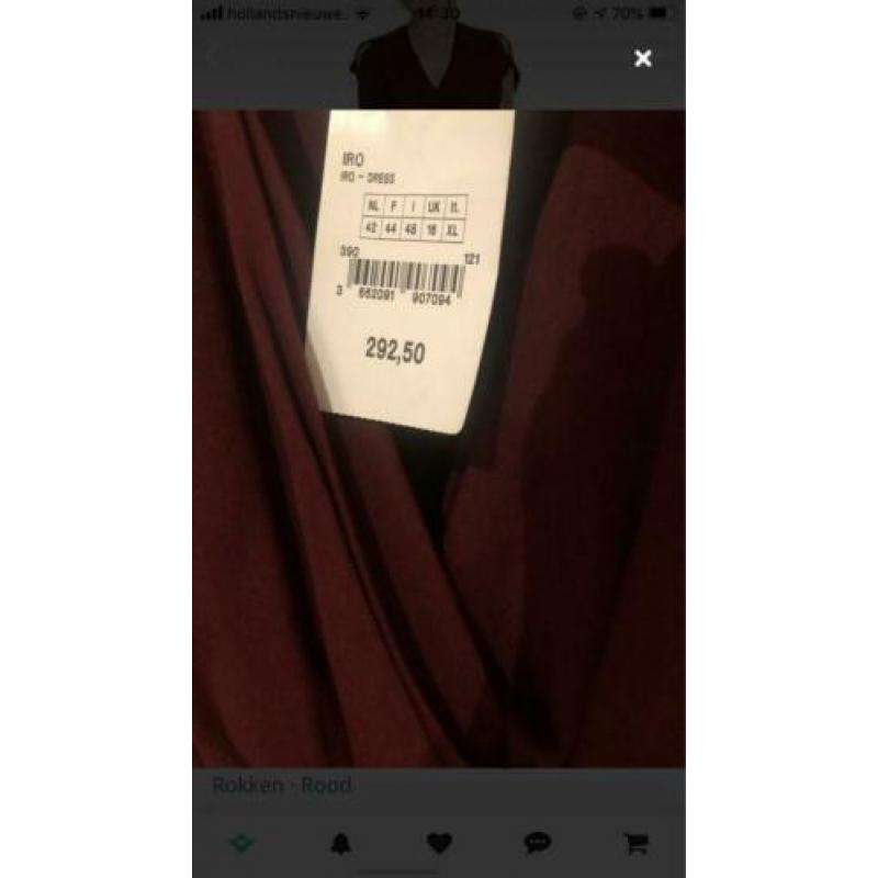 IRO burgundy bohemian jurk rood Italiaanse 42 (Isabel Marant