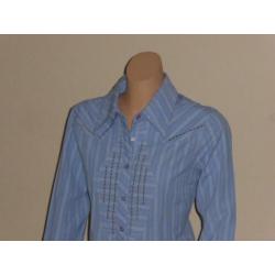 Object nieuw blauw wit blouse mt. S