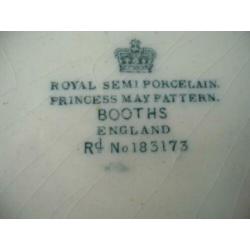 Grote (42cm) Royal Semi porcelain Princess May pattern Booth