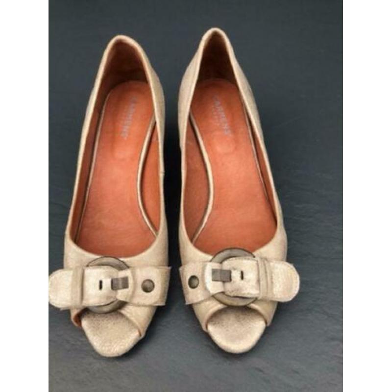 Carmens leren peeptoe pumps maat 40