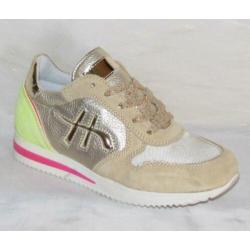 HIP maat 31 lerensneaker/rits goud/beige - gratis verzenden