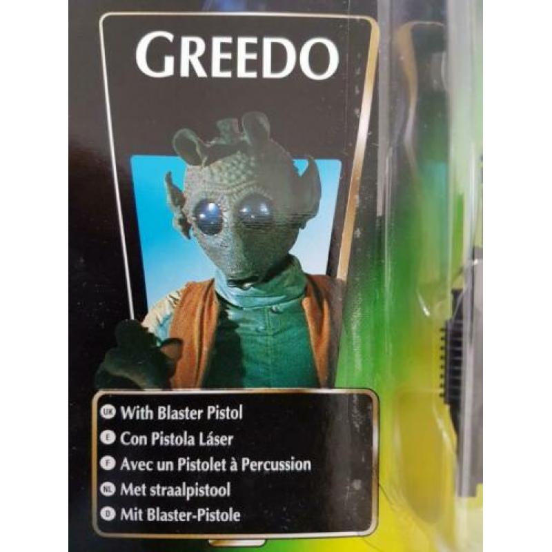 -40% Star Wars POTF Green Tri Logo Greedo with Blaster