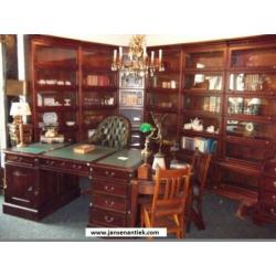 Koopje bureau buro chesterfield mahonie teak nu v.a. €454,55