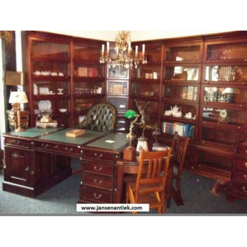 Koopje bureau buro chesterfield mahonie teak nu v.a. €454,55