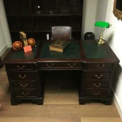 Koopje bureau buro chesterfield mahonie teak nu v.a. €454,55