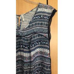 Blauw gekleurde dames top maat L Bershka print