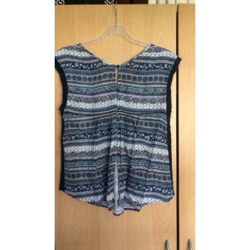 Blauw gekleurde dames top maat L Bershka print