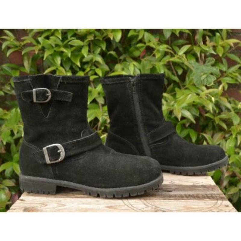 NIEUW!! Suede wintergevoerde enkellaarzen / boots, mt. 39