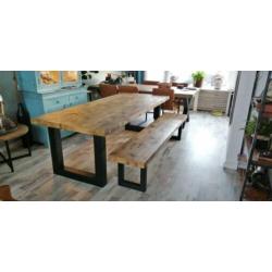 ACTIE Industriële Tafels METALEN steigerhouten tafel Eethoek