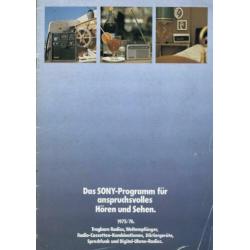 Sony, horen und sehen programm 1975 1976