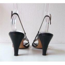 0428 VINTAGE Sergio Rossi luxe peeptoe slingback pumps 36 37