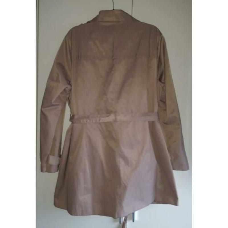 Beige jas lang trech coat grootte maat 48