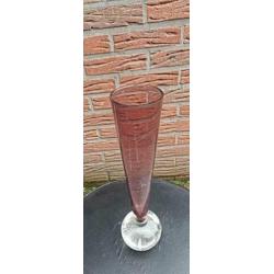 Leuke Brocante Spijkervaasje - leerdam glas Retro Vintage