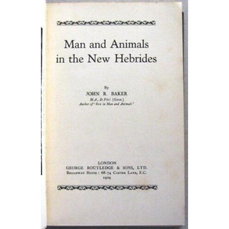 Man and Animals in the New Hebrides 1929 Baker Pacific R6726