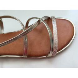 Cypres Vera Pelle , sandalen, leer met goud, maat 39 nieuw