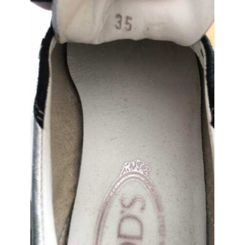 Tod’s sportieve schoenen maat 35 in zwart/zilver