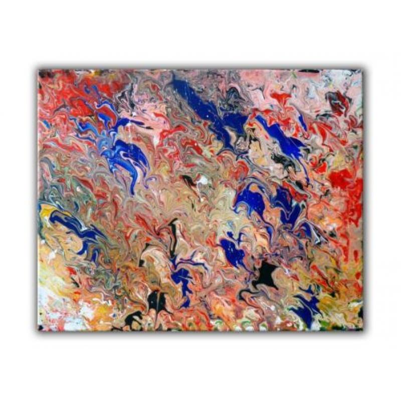 Zelfgemaakt abstract schilderij op canvas doek