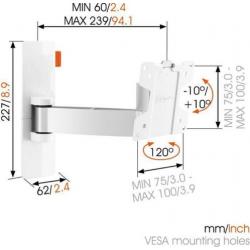 Vogels WALL 2025 wit muurbeugels