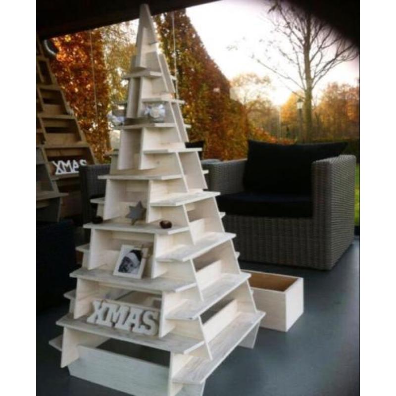 Unieke houten kerstboom