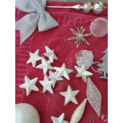 Kerstballen 50 stuks glitter wit