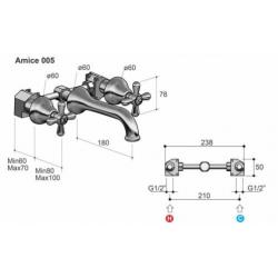 Amice Inbouw Wastafelmengkraan 005 Chroom