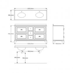 Badkamermeubel set van Heck Traditional 160 cm Wit (7 lades)