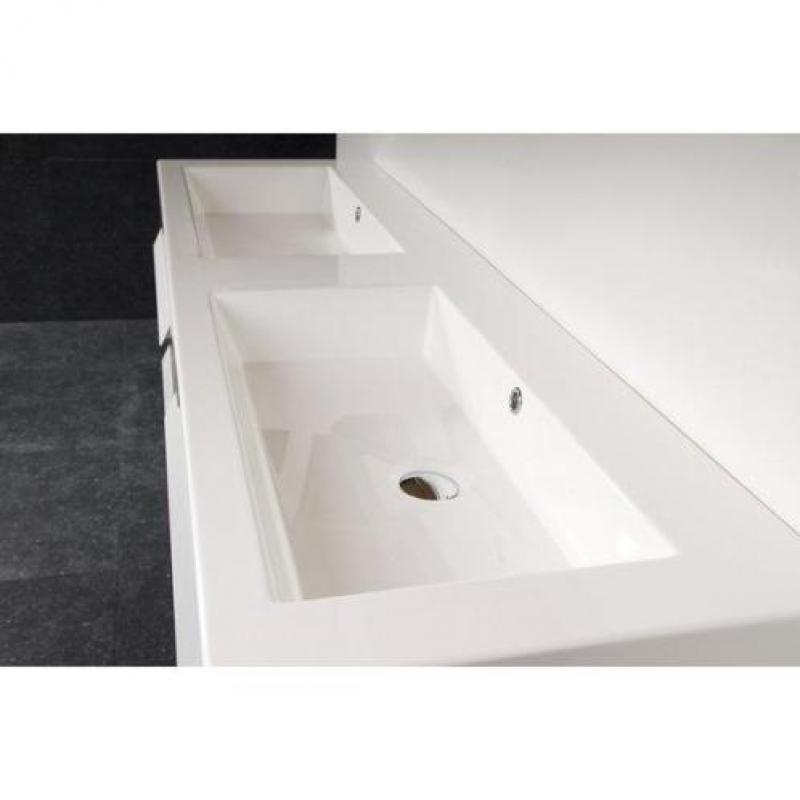 Saniclass Foggia badmeubelset 160cm 2 kraangaten black wood