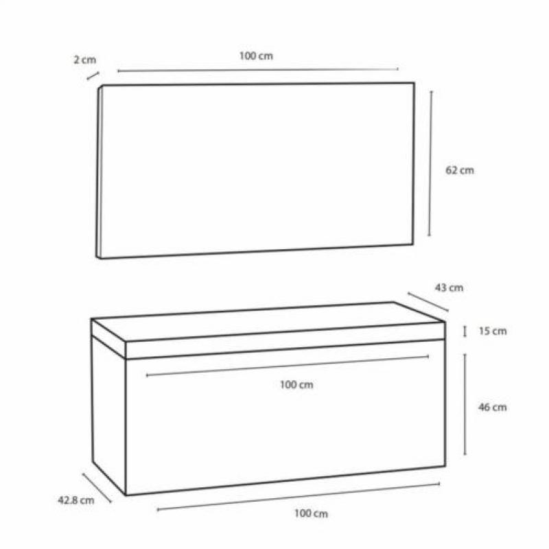 Badmeubelset Differnz The Collection 100x43x61 cm Wit/Wit...