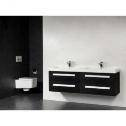 Saniclass Foggia badmeubelset 160cm 2 kraangaten black wood