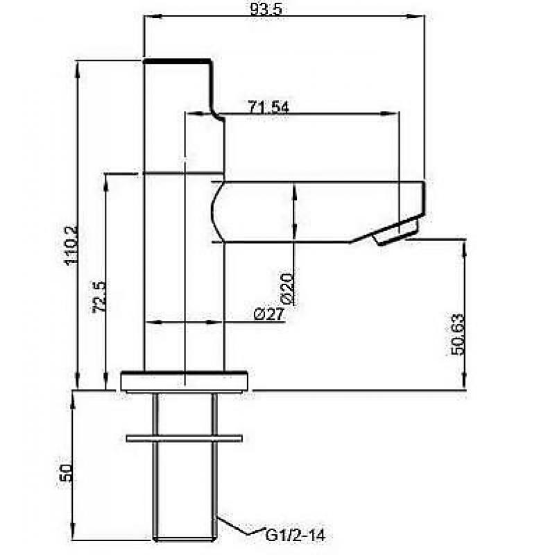 Shape toiletkraan 1/2" chroom