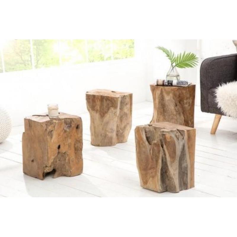 Hocker Wood 45cm Massief Teak Hout 21292