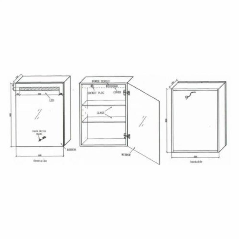 Spiegelkast Aluma Incl. Led Verlichting 60X80Cm