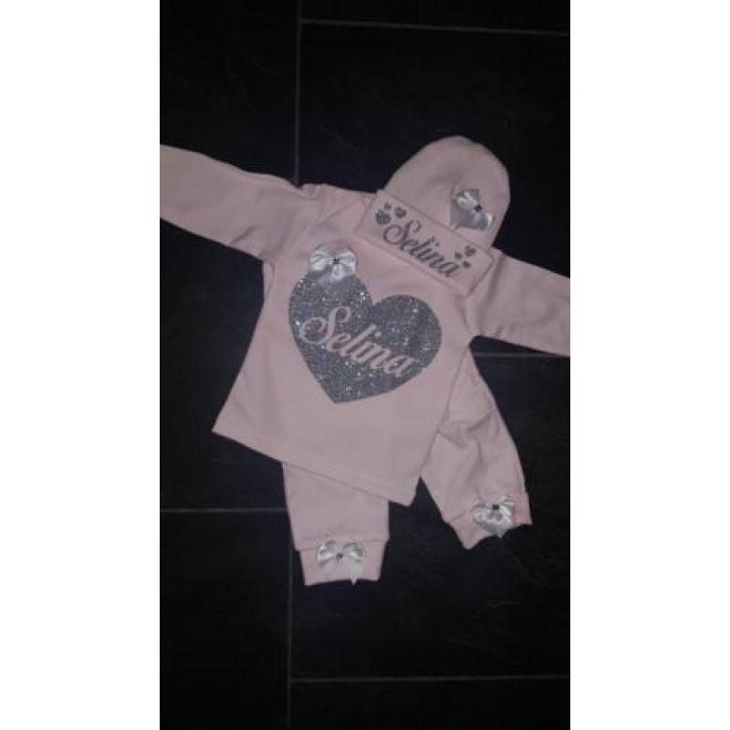 Newborn Set Roze Wit Zwart 50 56