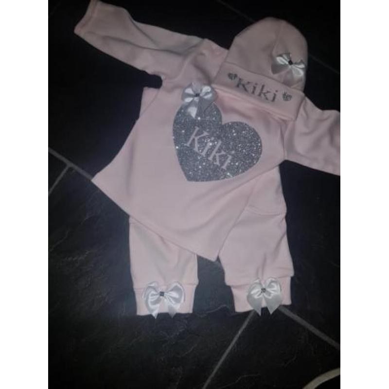 Newborn Set Roze Wit Zwart 50 56